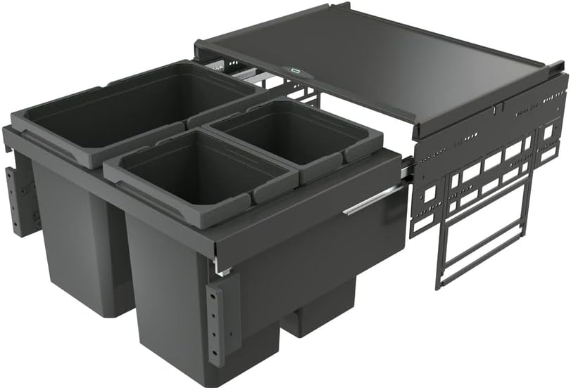 NABER Cox® Base 360 S/600-3 ohne Biodeckel Abfallsammler/Anthrazit / 2x 10 + 1x 22 L