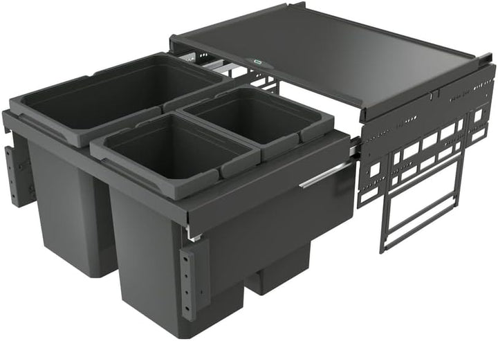NABER Cox® Base 360 S/600-3 ohne Biodeckel Abfallsammler/Anthrazit / 2x 10 + 1x 22 L