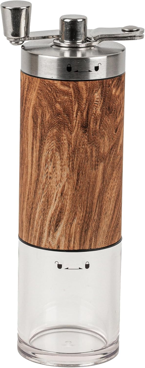 KARL HAUSMANN Handkaffeemühle manuell - 80 g - Kaffeemühle mit Keramikmahlwerk und klappbarer Kurbel