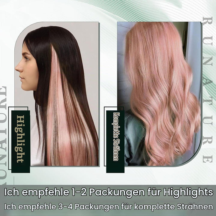 RUNATURE Bonding Extensions Echthaar Rosa 40cm Menschliches Haar Extensions Echthaar Bondings Rosa U