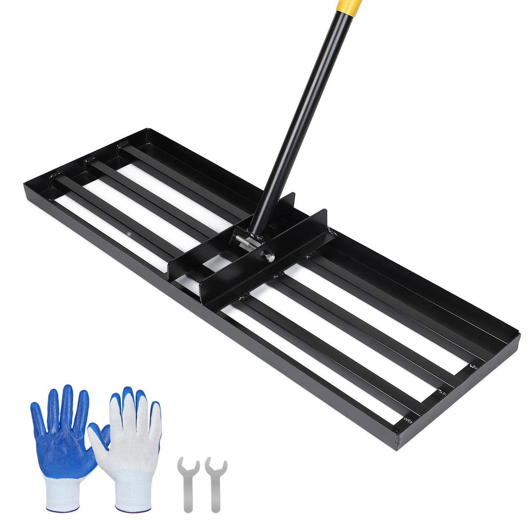 DBREAKS Rasen Rakel, 75 * 26 * 157CM Edelstahl Rasenschieber, Rasennivellierwerkzeug, Nivellierreche