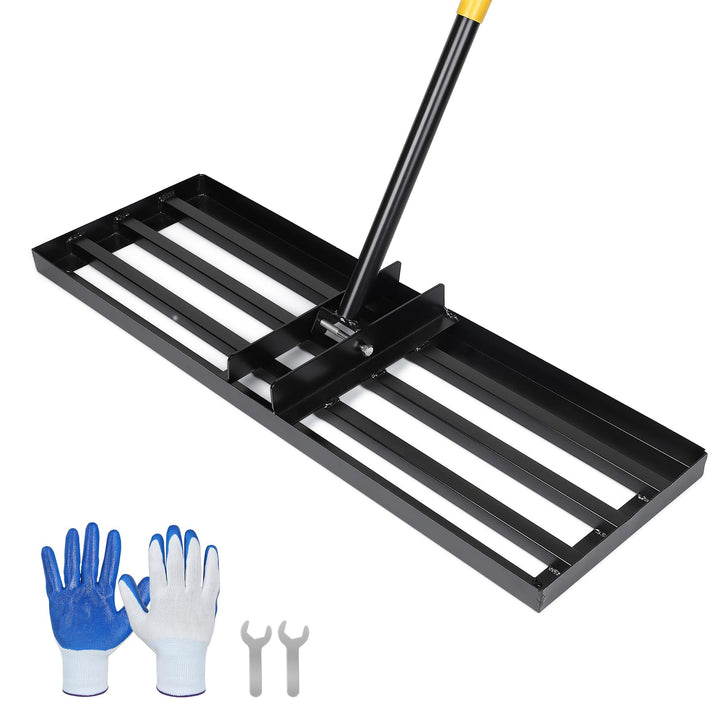 DBREAKS Rasen Rakel, 75 * 26 * 157CM Edelstahl Rasenschieber, Rasennivellierwerkzeug, Nivellierreche