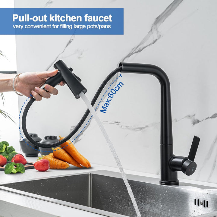 Wasserhahn Küche Mit Brause Ausziehbar,Küchenarmatur 360°Schwenkbar Spültischarmatur,Einhebel Armatu