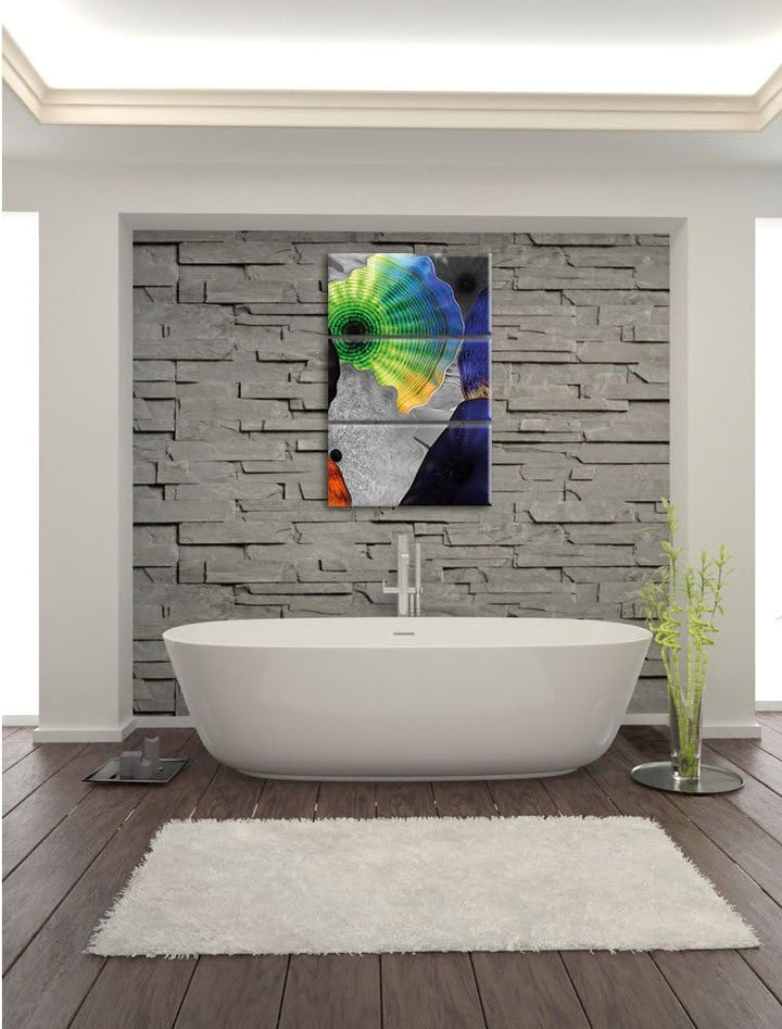 Pixxprint beeindruckender Quallen Schwarm als Leinwandbild/Grösse: 3 Teilig (120x80) cm/Wandbild/Kun