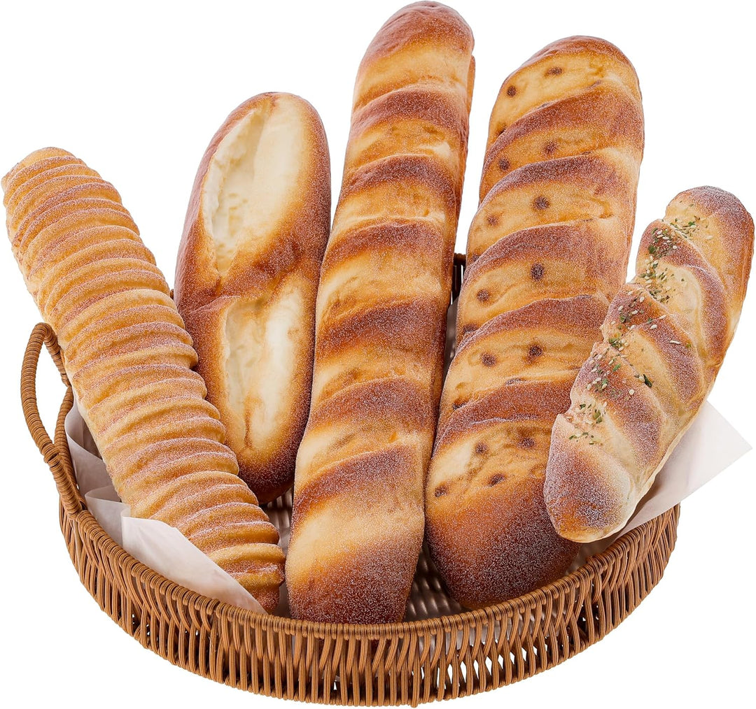 Gresorth 5 Stück Gross Realistisch Gefälschte Brot Satz Künstliche Lebensmittel für Dekoration Heim
