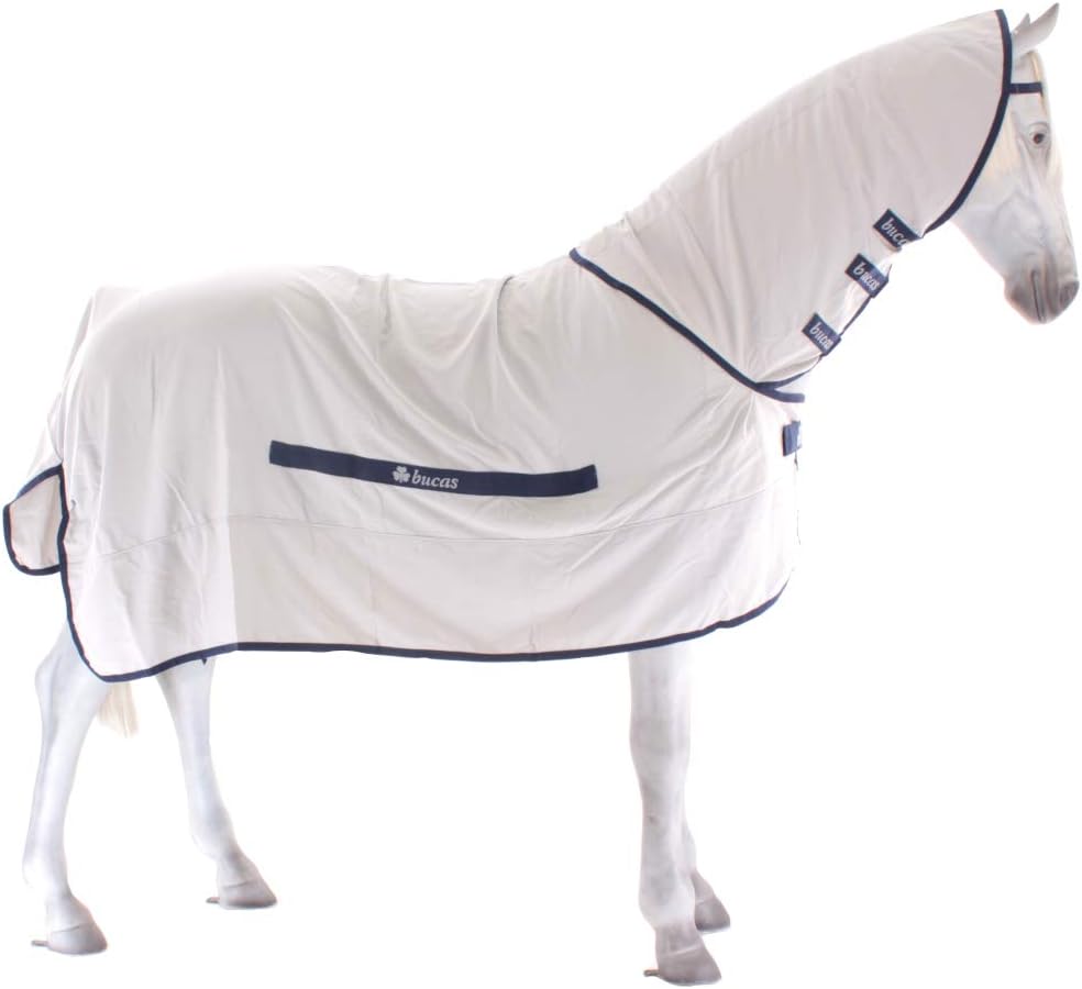 Bucas Sweet Itch Full Neck Fly Rug 6ft Silver Blue 135, 135