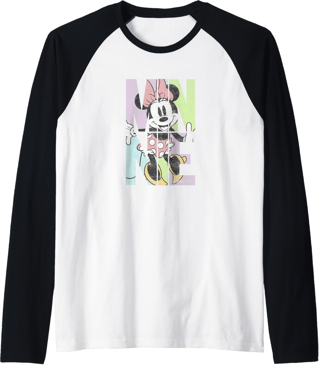 Disney Minnie Dancing Letter Art Fill Raglan