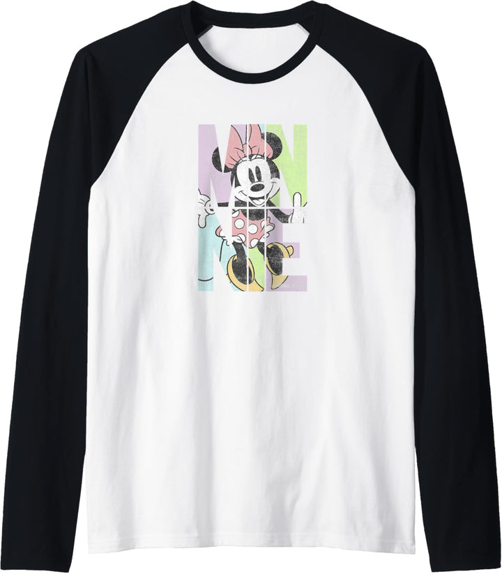 Disney Minnie Dancing Letter Art Fill Raglan