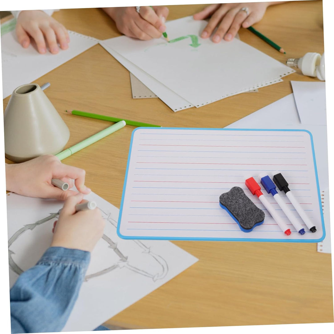 BESPORTBLE Kinder Whiteboard Doppelseitig Linierte Trockene Whiteboard Tafel A4 Tragbar Für Schüler