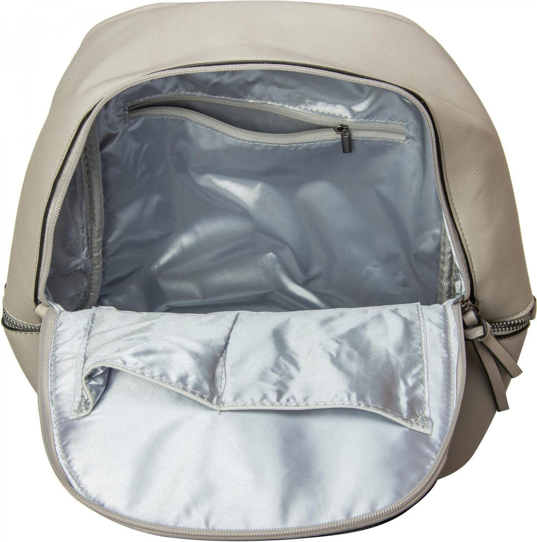 styleBREAKER Kunstleder Rucksack Handtasche mit Reissverschlüssen, edler Style, Tasche, Unisex 02012