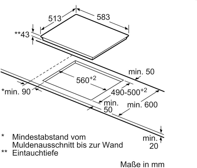 Siemens EF645BNN1E iQ300 Elektrokochfeld / 4 Heizelemente / 58.3 cm / Kindersicherung / Glaskeramik,