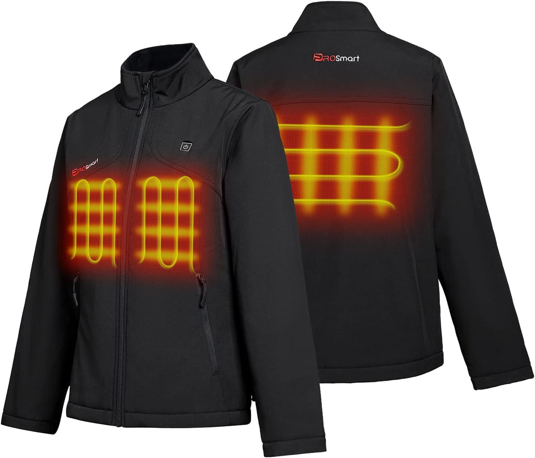 PROSmart Beheizbare Jacke für Damen wasserdichte Beheizte Jacke mit 12v Akku M Schwarz, M Schwarz