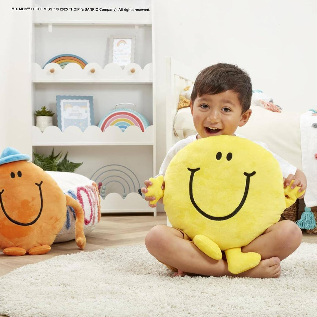 Rainbow Designs Mr Happy Grosses Kissen - Klassische Mr. Men Charakterkissen - Buntes Superweiches D