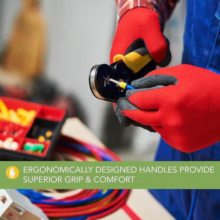 BLOSTM Crimpzangen Aderendhülsen Set Reichweite Einstellbare Ratsche Aderendhülsenzange 0.25-10mm²/a