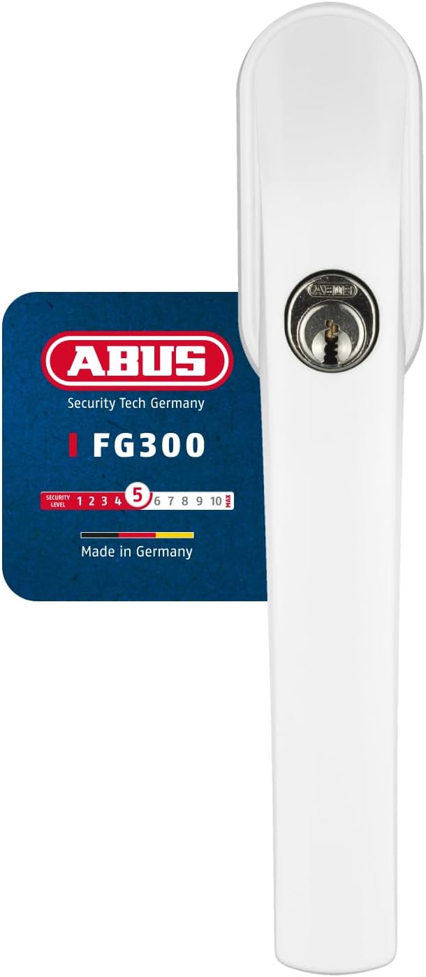 ABUS Abschliessbarer Fenstergriff FG300 AL0145 - Fensterknauf mit Druckzylinder, gleichschliessend -