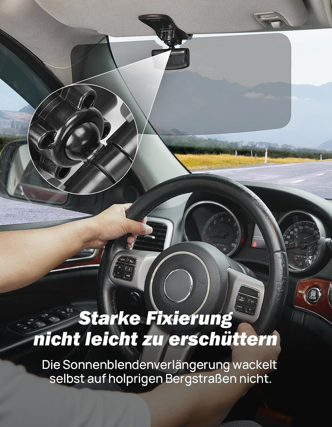 JOYTUTUS Auto Sonnenblende Verlängerung, Frontscheibe-Sonnenschutz, Blend- und UV-Strahlenschutz, Po