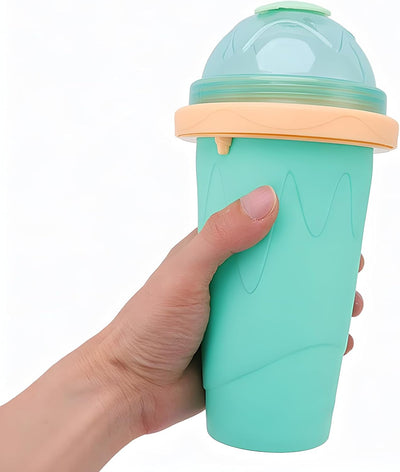 Slushy Maker Silikon Cup inkl. Strohhalm-Löffel 300ml | Magic Eisbecher für Slush Eis | Frozen Slush