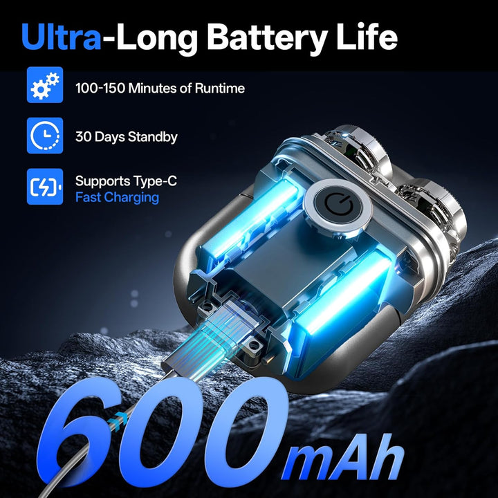 Mini Rasierer Herren Elektrisch Mit LED-Anzeige, IPX6 Wasserdichter Elektrorasierer Herren, Mini Ele