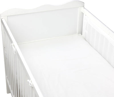 TupTam Gitterstäbe Schutz Netz Babybett Nestchen 3D Mesh 2er Pack, Farbe: Weiss, Grösse: ca. 128 x 3