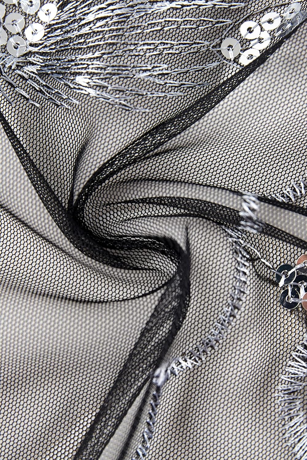 BABEYOND Damen Pashmina-Schal Einheitsgrösse Schwarz/Silberfarben, Einheitsgrösse Schwarz/Silberfarb