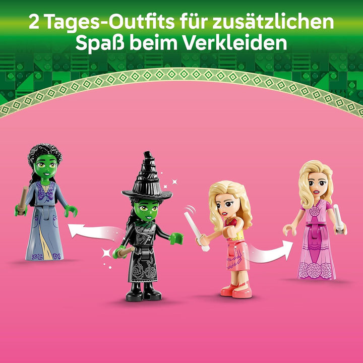 LEGO Wicked - Glindas & Elphabas Schlafsaal - Spielzeug mit 2 Minifiguren und Zubehör, darunter Zaub