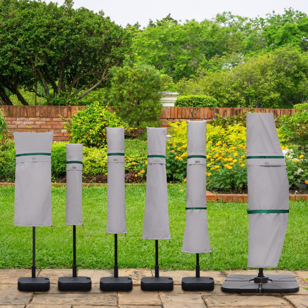 Sekey Sonnenschirm Schutzhülle mit Stab, Abdeckhauben für 350cm / 200x300cm Gartenschirm mit Belüftu