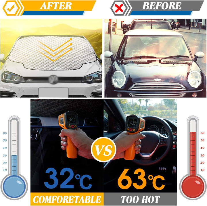 WIN.MAX Frontscheibenabdeckung Auto Scheibenabdeckung Faltbar Sonnenschutz Winter Windschutzscheiben