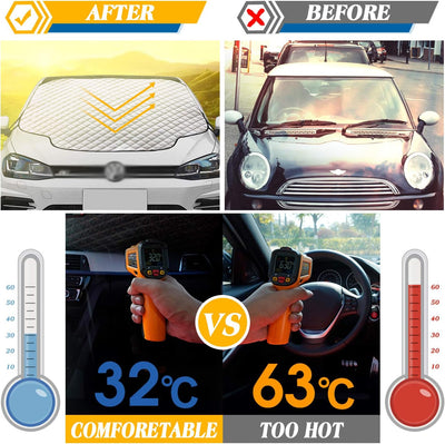WIN.MAX Frontscheibenabdeckung Auto Scheibenabdeckung Faltbar Sonnenschutz Winter Windschutzscheiben
