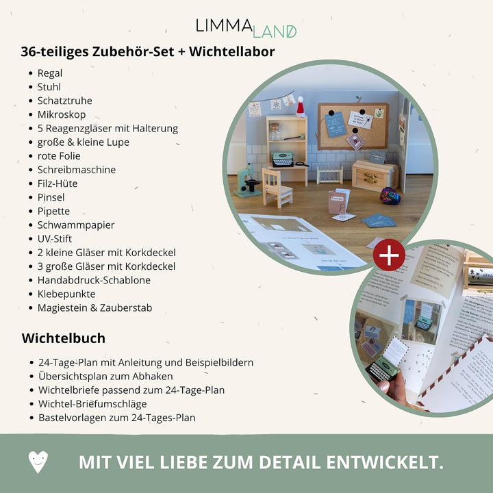 LIMMALAND Wichtel Zubehörset mit Wichtelbuch – Erweiterungsset (ENTDECKA), ENTDECKA