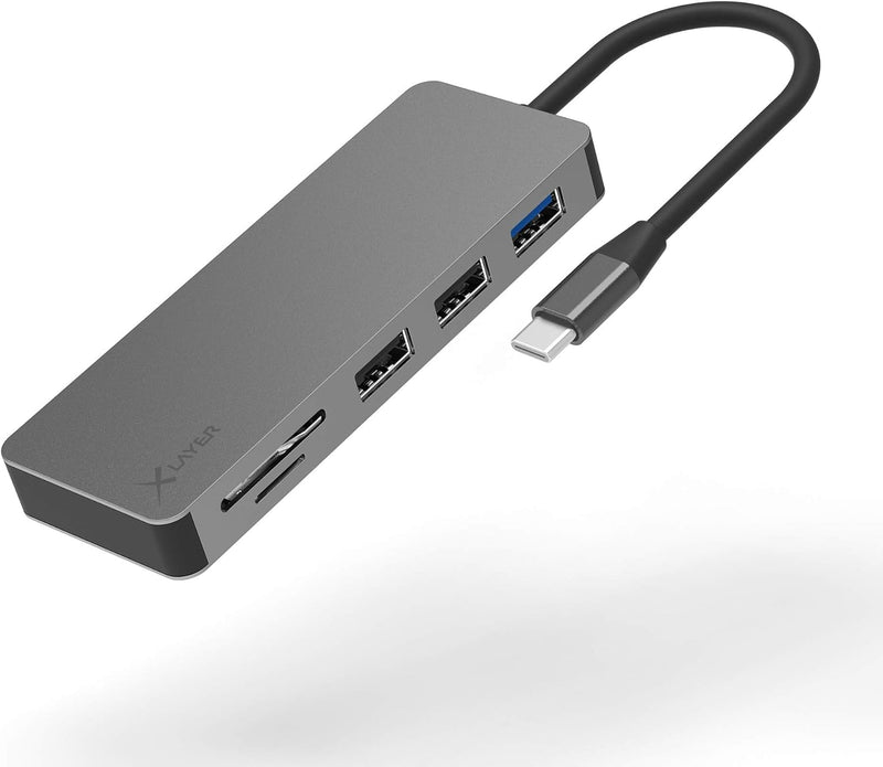 Xlayer USB C Hub MULTIPORT Adapter HDMI SD 4K Docking Station 3.0 Kabel kompatibel für MacBook Pro/A