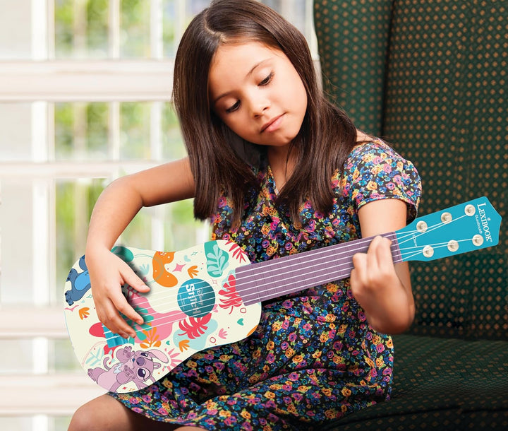 Lexibook, Disney Stitch, Meine erste Kinder-Gitarre, 6 Nylonsaiten, 53 cm, Inklusive Anleitung, Blau