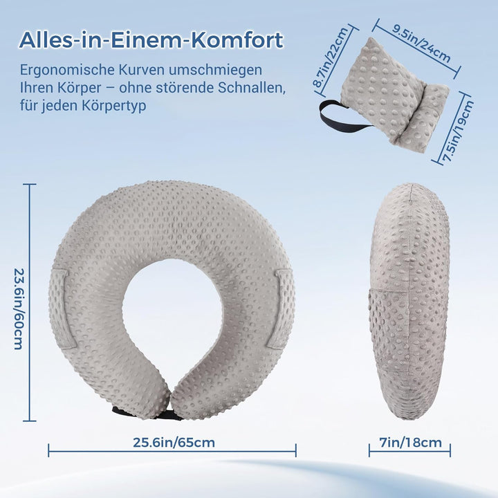 Lesekissen für Gaming, Armlehne Unterstützung Bücherkissen, U-förmiges Lap Kissen mit Seitentasche z