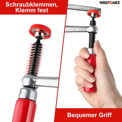 MAXPOWER 1 Paar 160mm x 60 mm Professionelle Schraubzwingen Set für Führungsschienen oder Tischklemm