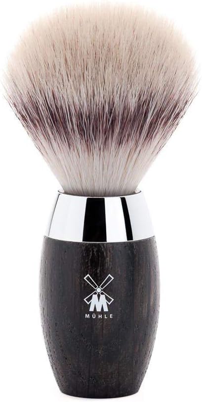 MÜHLE Kosmo Rasierpinsel - Rasurpinsel aus Silvertip Fibre - edler Mooreiche-Griff - Metallakzenten
