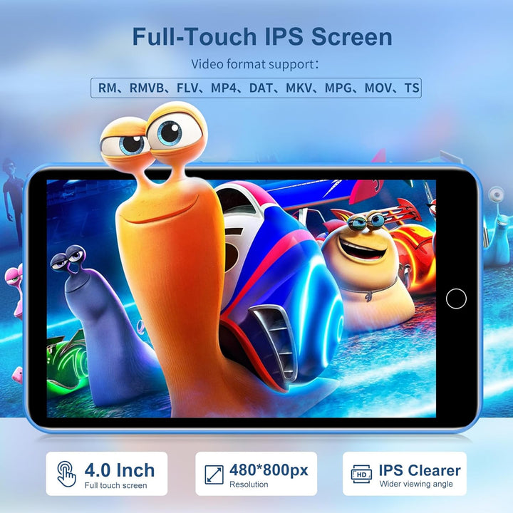 MP3 Player Spotify, 80 GB MP3 Player mit Bluetooth und WiFi, 4-Zoll-Touchscreen, MP4 Player Android,