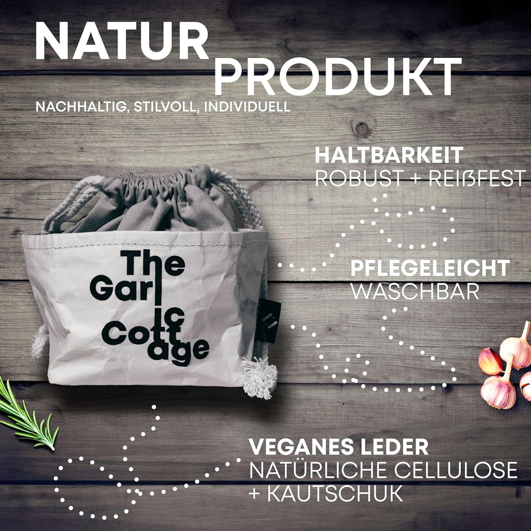 lamounia - Nachhaltige Boho Säckchen aus veganem Leder als Kartoffel Aufbewahrungsbox im 3er Set - S