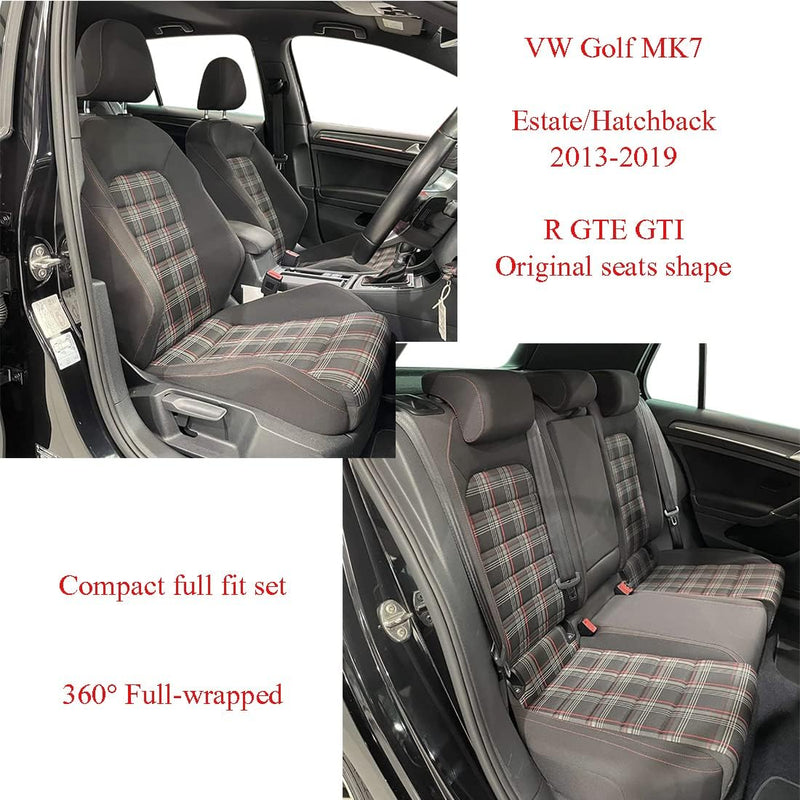 Easeadd Custom Sitzbezüge für VW Golf 7 zubehör 2012 2013 2014 2015 2016 2017 2018 2019 GTI,GTD,GTE,