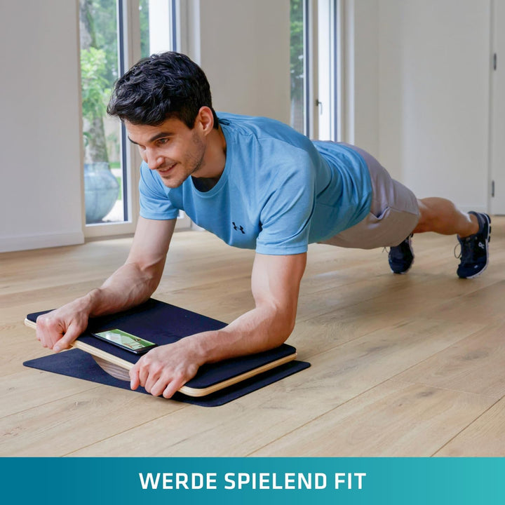 Plankpad PRO – interaktiver Ganzkörper-Trainer & Balance Board - Plank Bauchmuskel Trainer inkl. Sma