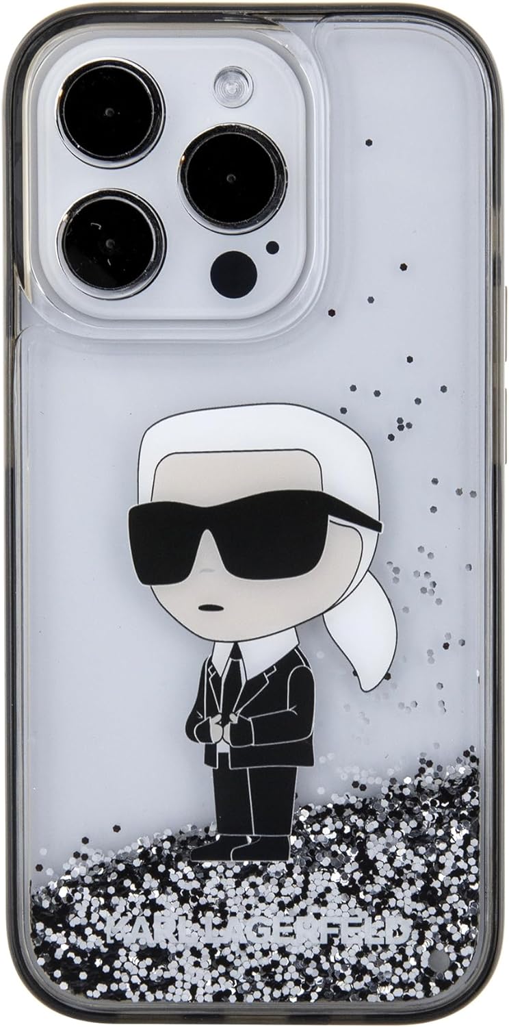 CG MOBILE Karl Lagerfeld Liquid Glitter Hülle für iPhone 15 Pro