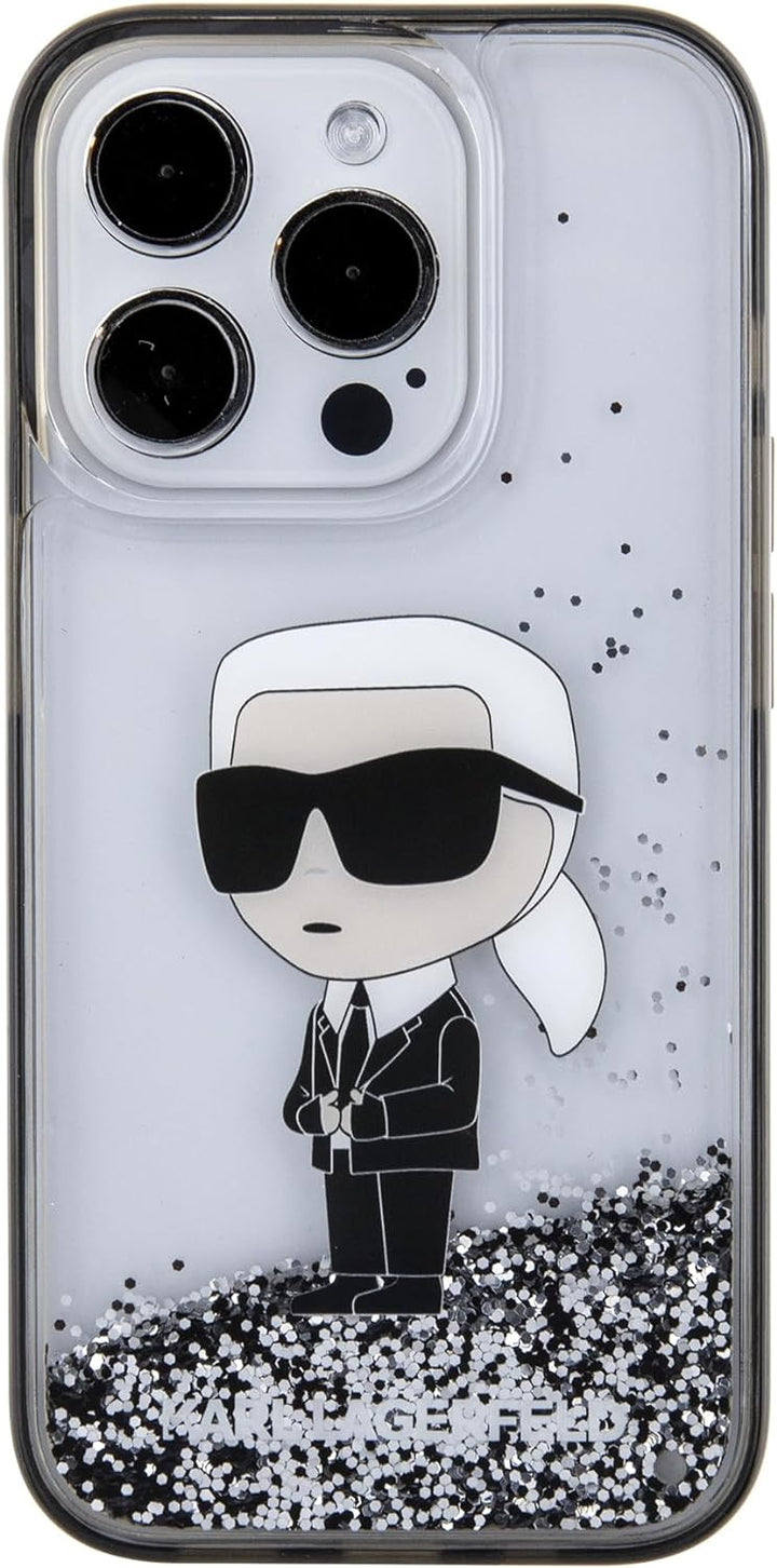 CG MOBILE Karl Lagerfeld Liquid Glitter Hülle für iPhone 15 Pro