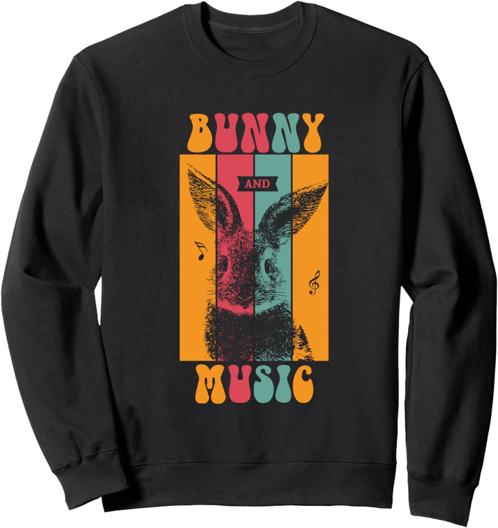 Lustiger Hase Niedliches Musik Kaninchen Sweatshirt