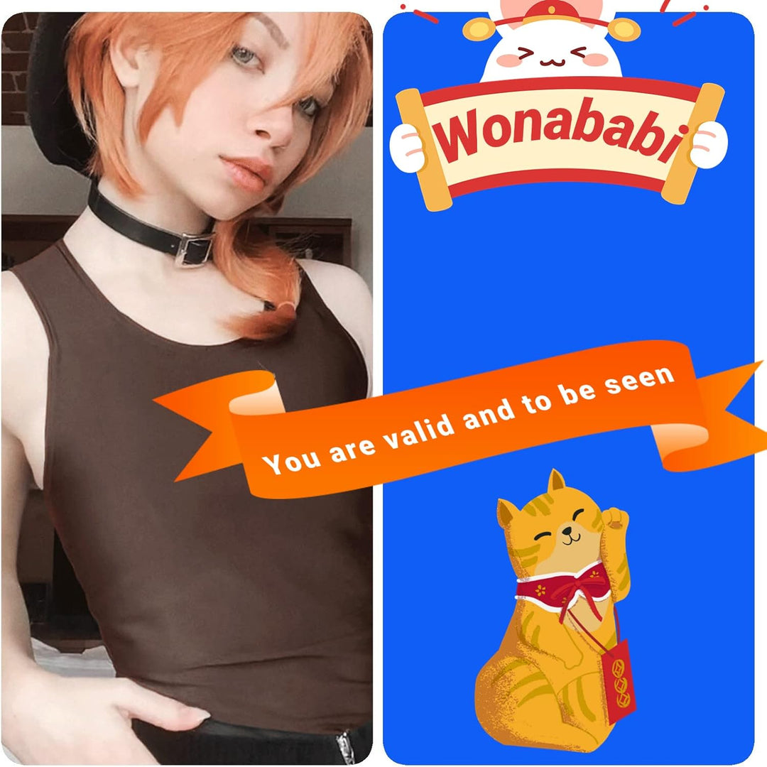 Wonababi Brustbinder, Binder Trans mit Ultraflachem Tank Top FTM Binder für Gynäkomastie Kompression