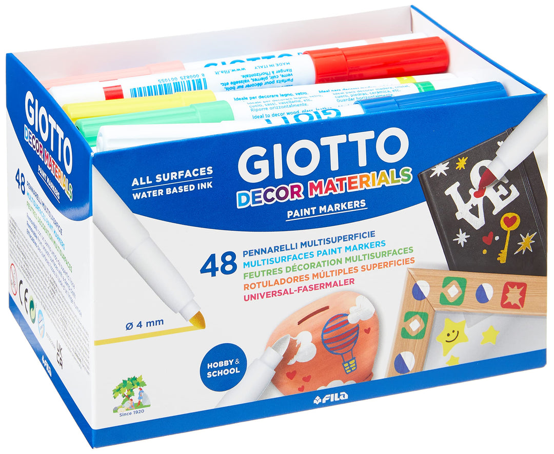 Giotto 5246 00 Decor Fasermaler, 18 x 11,5 x 10,5 cm 48 Stifte, 48 Stifte