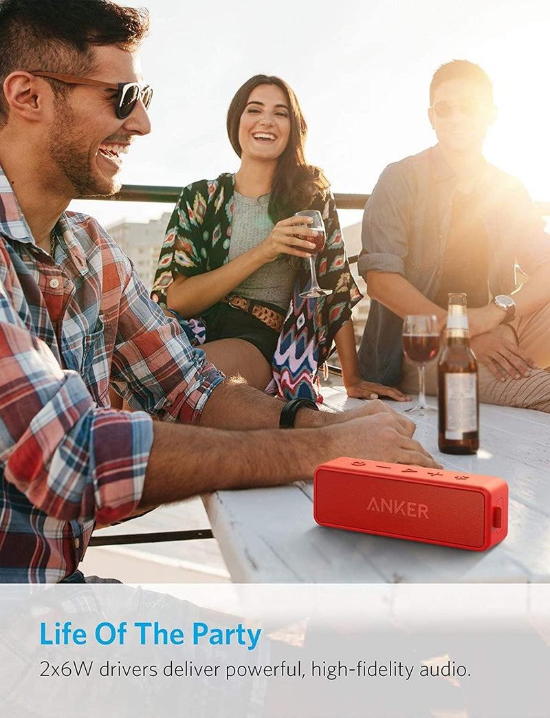 Anker SoundCore 2 Bluetooth Lautsprecher, Fantastischer Sound, Enormer Bass mit Dualen Bass-Treibern