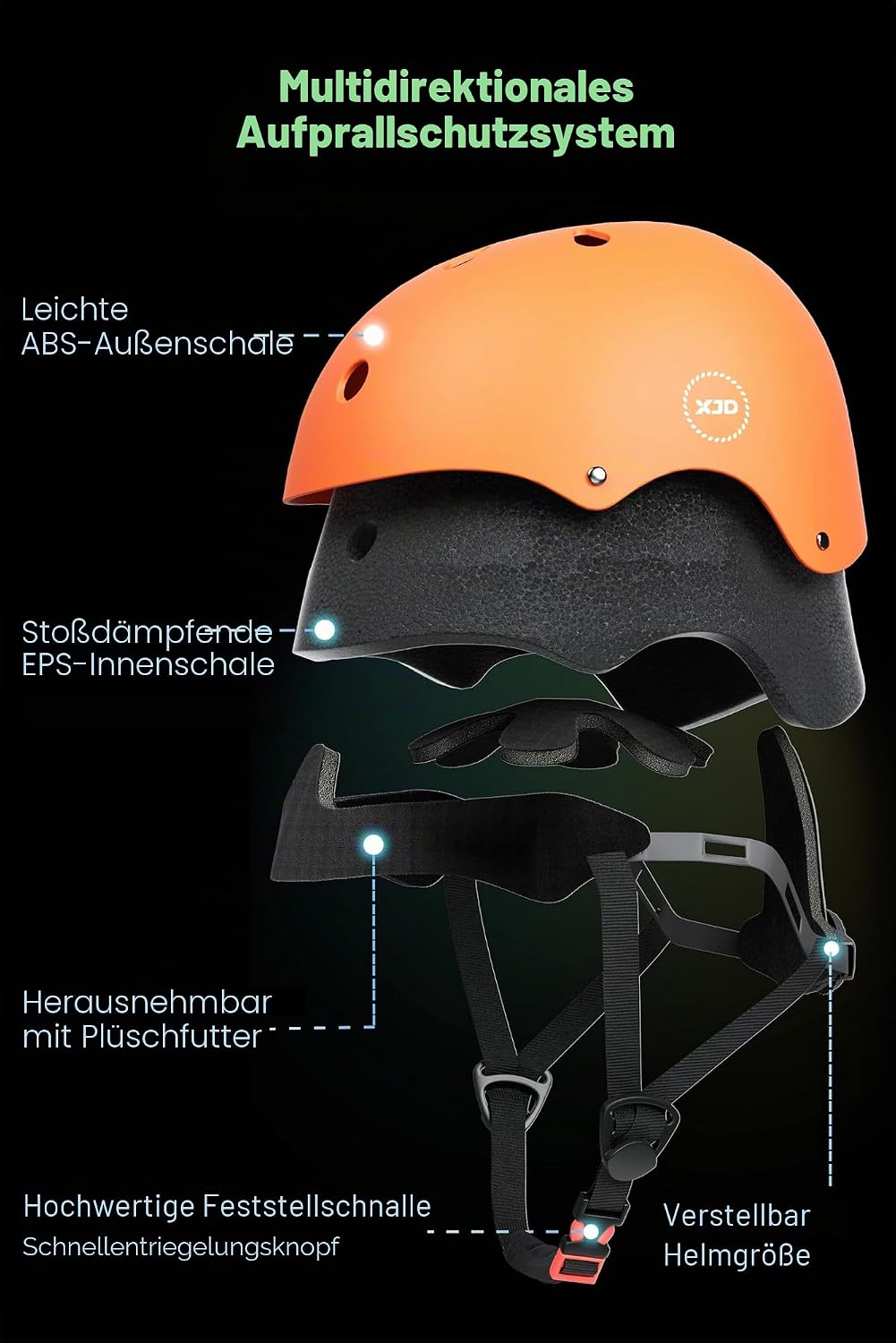 XJD Kinder Jugend Fahrradhelm Klassiker Kinderhelm CE-Zertifizierung für Multisport Fahrrad Klettern