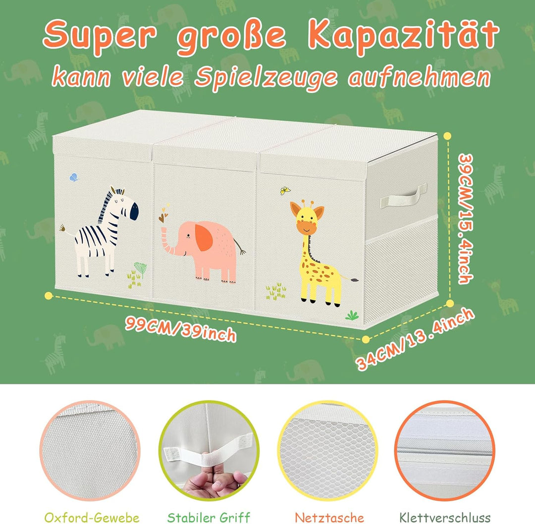 VERONLY Extra Gross Aufbewahrungsbox Spielzeugkiste mit Deckel Kinder - Faltbar Spielzeug Aufbewahru