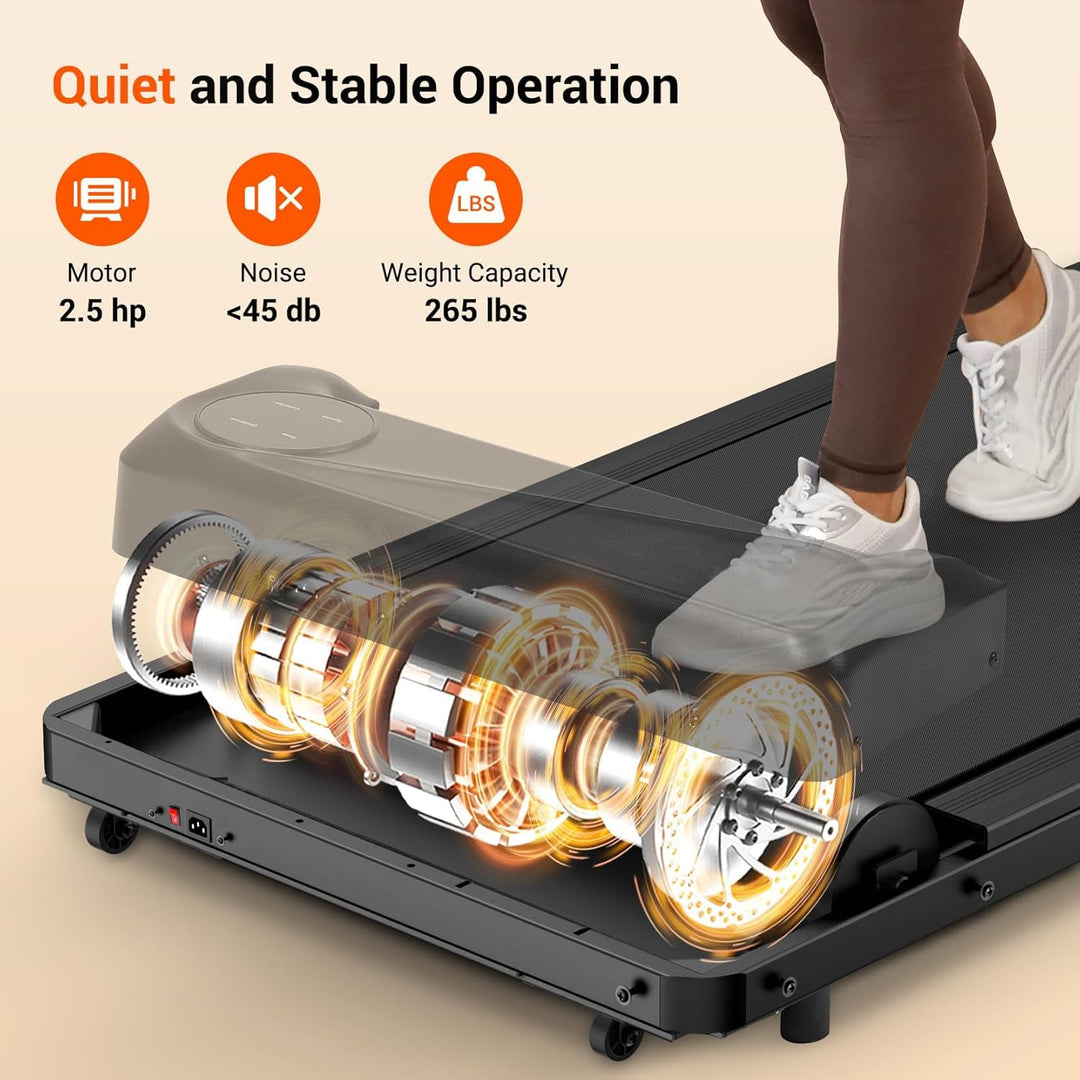 Dripex Schreibtisch Walking Pad mit Leise, Laufband für Zuhause 6 km/h, Doppelte Stossdämpfung mit F