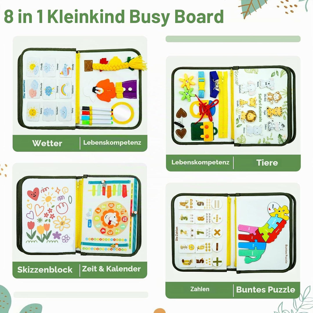 Almaxi Busy Board Montessori Spielzeug für die Entwicklung deines Kinde English, English