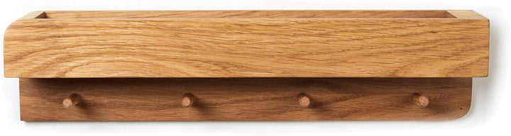 Natuhr Garderobe aus Holz Porter Regal Wand Flurgarderobe mit Ablage Eiche (40 cm Länge, Eiche geölt