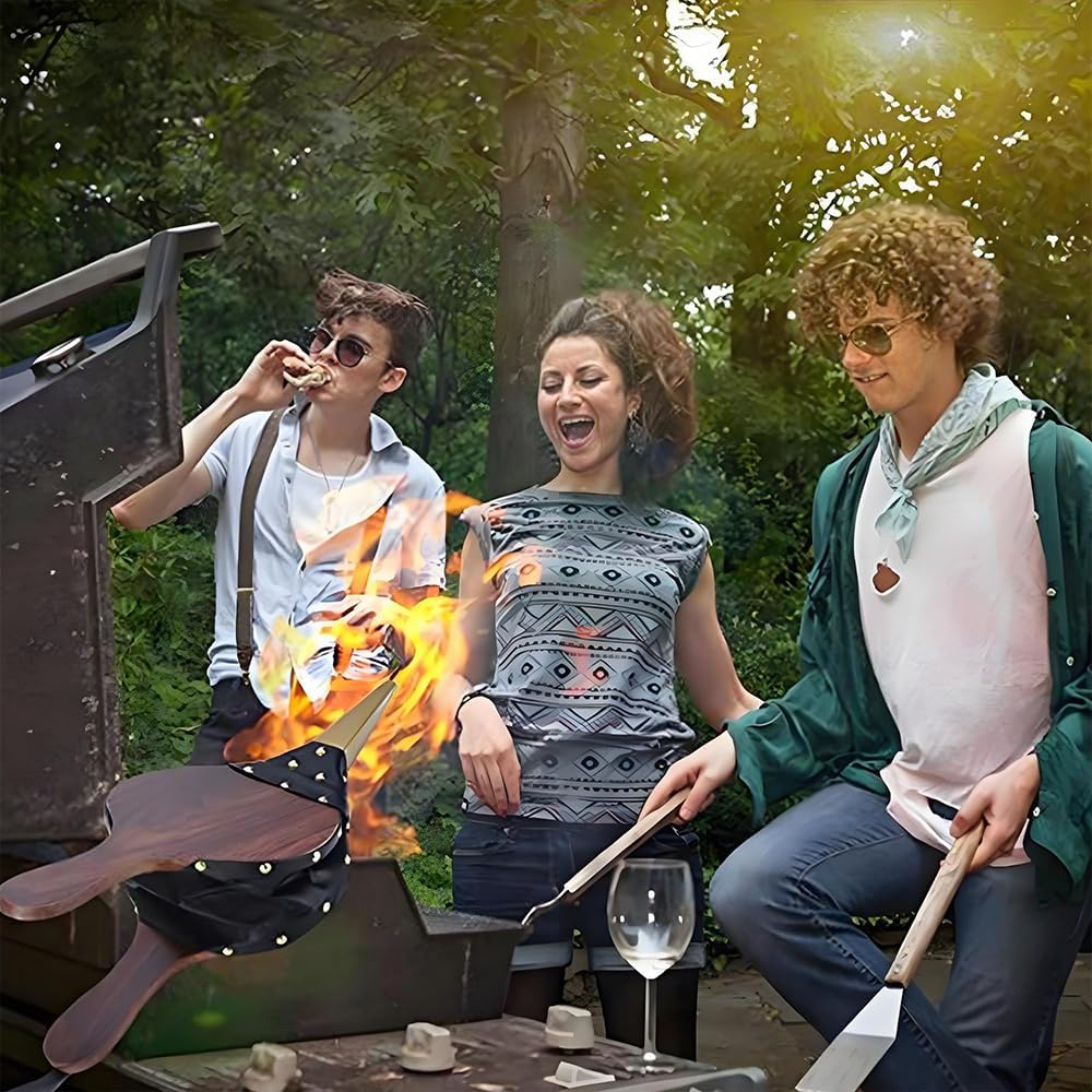 Blasebalg, Goldfarbene Ziernägel, Handblasebalg Luftgebläse Aus Holz, Kunststoffbalg, Kamin & Grill